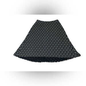 Nine West Geometric A-Line Skirt Black & White Size Small